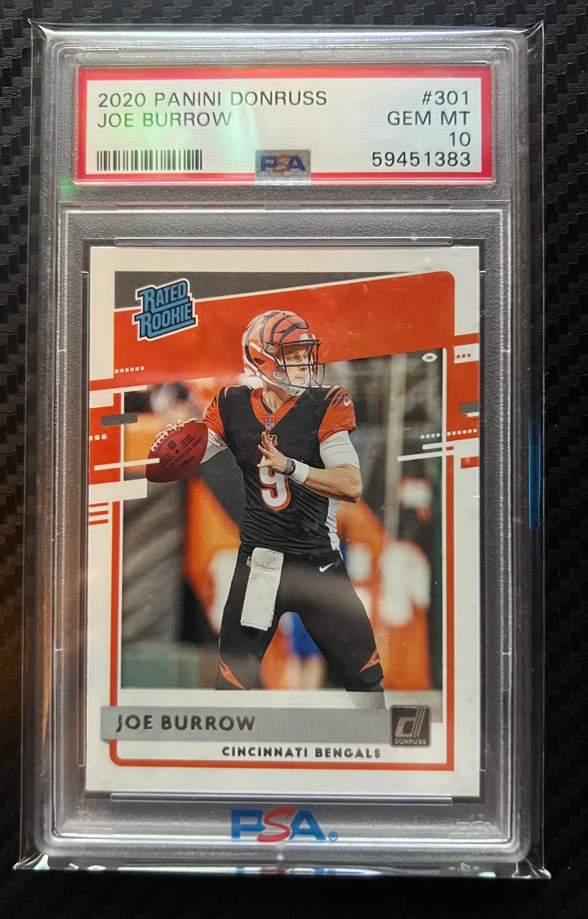 2020 PANINI DONRUSS #301 JOE BURROW RC PSA 10