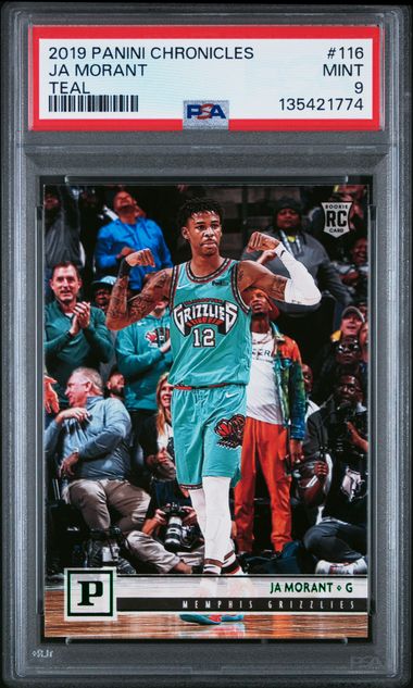 2019 PANINI CHRONICLES #116 JA MORANT TEAL RC PSA 9