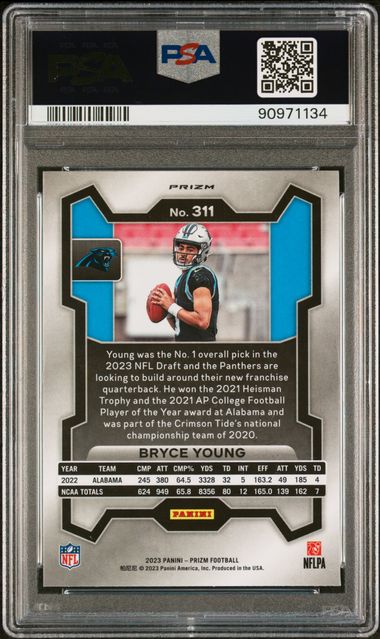 2023 PANINI PRIZM #311 BRYCE YOUNG LAZER PRIZM RC PSA 10